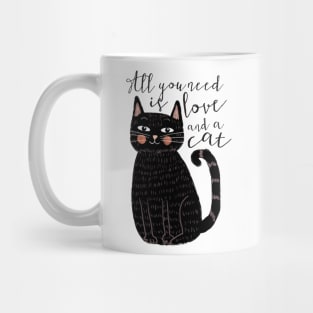 All you need is love and a cat Art Print Cat wall Art || Cat lover gift || pet wall hanging  || Mia Charro Poster Mug